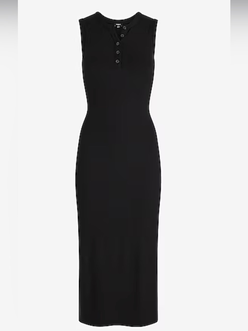 Express Black Sleeveless Henley Maxi Dress